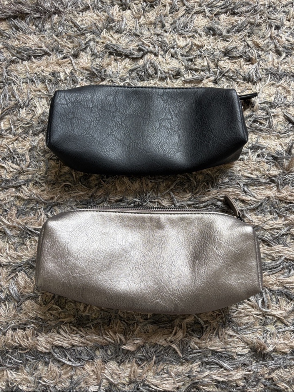 New! Neiman Marcus Cosmetic Pouch - Black and Silver Metallic to Choose From